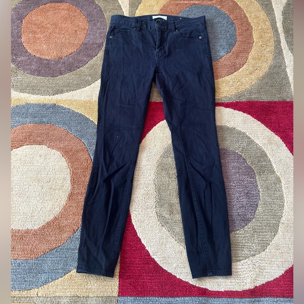 LOFT Black Skinny Slim Fit Chino Material Ankle Pants with Jean Pockets Size 26